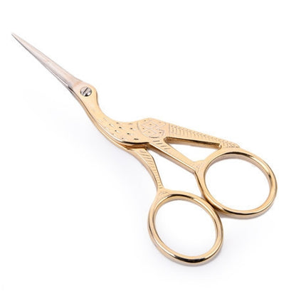2 PCS Crane Tailor SCISSOR CROSS Stitch Retro CRAFT เย็บกรรไกร, Gold, Silver