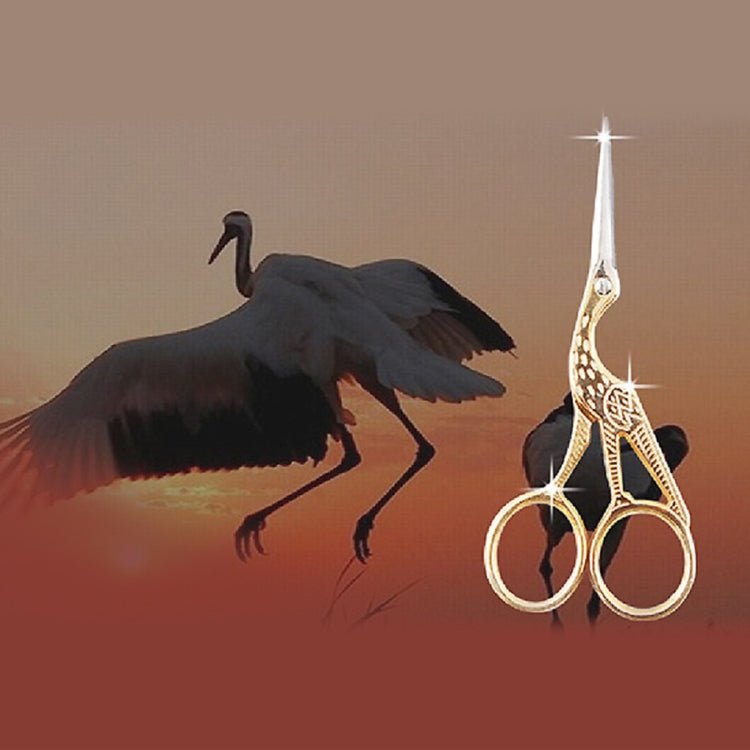2 PCS Crane Tailor SCISSOR CROSS Stitch Retro CRAFT เย็บกรรไกร, Gold, Silver
