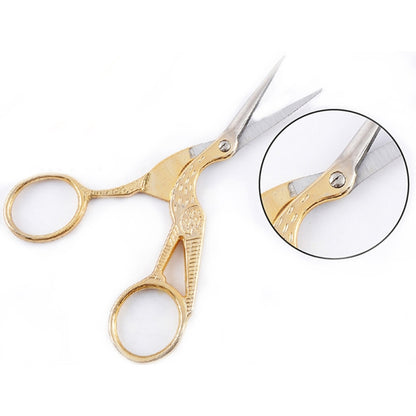 2 PCS Crane Tailor SCISSOR CROSS Stitch Retro CRAFT เย็บกรรไกร, Gold, Silver