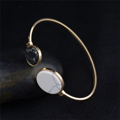 หินอ่อนเทียมหินรอบเรขาคณิตกำไลทองวงกลมข้อมือกำไลข้อมือสร้อยข้อมือ