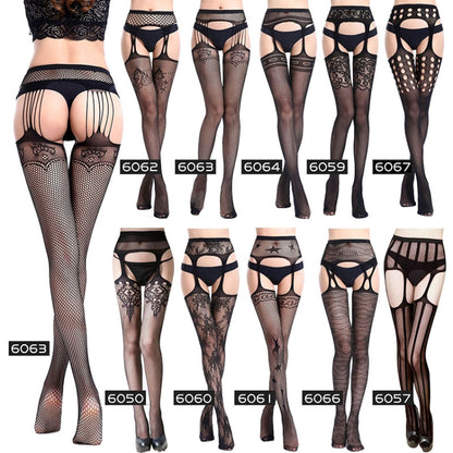 3 PCS Hollow Out Tights ลูกไม้ถุงน่องเซ็กซี่หญิงต้นขาสูง Fishnet เย็บปักถักร้อย Pantyhose โปร่งใสผู้หญิงลูกไม้สีดำร้านขายชุดชั้นใน, Hardcover hardcover (white card + color box)