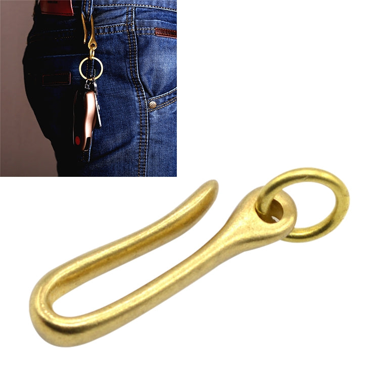 Retro ทองเหลือง Key CHAIN แหวนเข็มขัด U Hook กระเป๋าสตางค์ปลา Hook, 6cm with Copper Rin, 6cm without Copper Rin