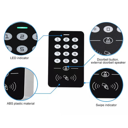 Simple IDIC Card Access Control All-in-one เครื่อง Key Touch Access Control Controller Induction การ์ดรหัสผ่าน, A1-Physical Buttons