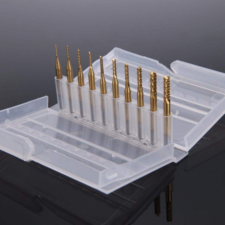 10 ชิ้น/เซ็ต TITANIUM เคลือบคาร์ไบด์ end Mill มีดแกะสลักเครื่องตัดขอบเครื่องกัด CNC, Milling Cutter