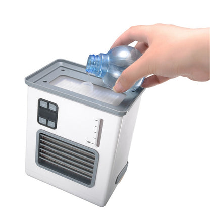 เดสก์ท็อป Air Cooler แบตเตอรี่ Plug-in เครื่องปรับอากาศแบบใช้คู่จอแสดงผลดิจิตอลอัจฉริยะ Mini Air Cooler