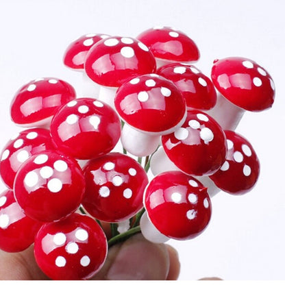 20 ชิ้นประดิษฐ์มินิโฟมเห็ดตกแต่งสวนขนาดเล็ก, 20 PCS Foam Mushroom