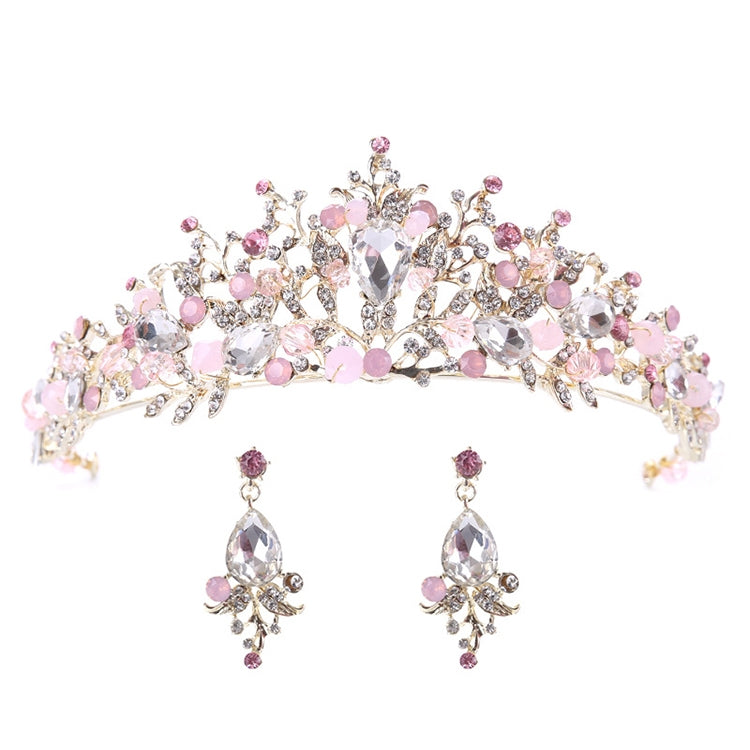หรูหราสีชมพูทองเพิร์ลมงกุฎเจ้าสาว Handmade Tiara เจ้าสาวแถบคาดศีรษะคริสตัลงานแต่งงานมงกุฎ Queen Crown แต่งงานอุปกรณ์เสริมผม, Pearl Crown Pink, Pearl Crown Gold, Pearl Crown White