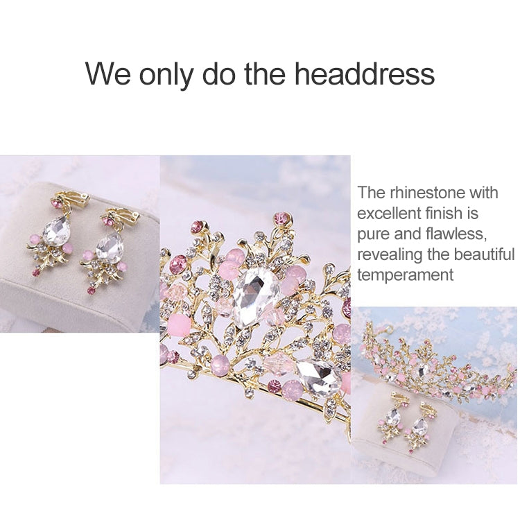 หรูหราสีชมพูทองเพิร์ลมงกุฎเจ้าสาว Handmade Tiara เจ้าสาวแถบคาดศีรษะคริสตัลงานแต่งงานมงกุฎ Queen Crown แต่งงานอุปกรณ์เสริมผม, Pearl Crown Pink, Pearl Crown Gold, Pearl Crown White