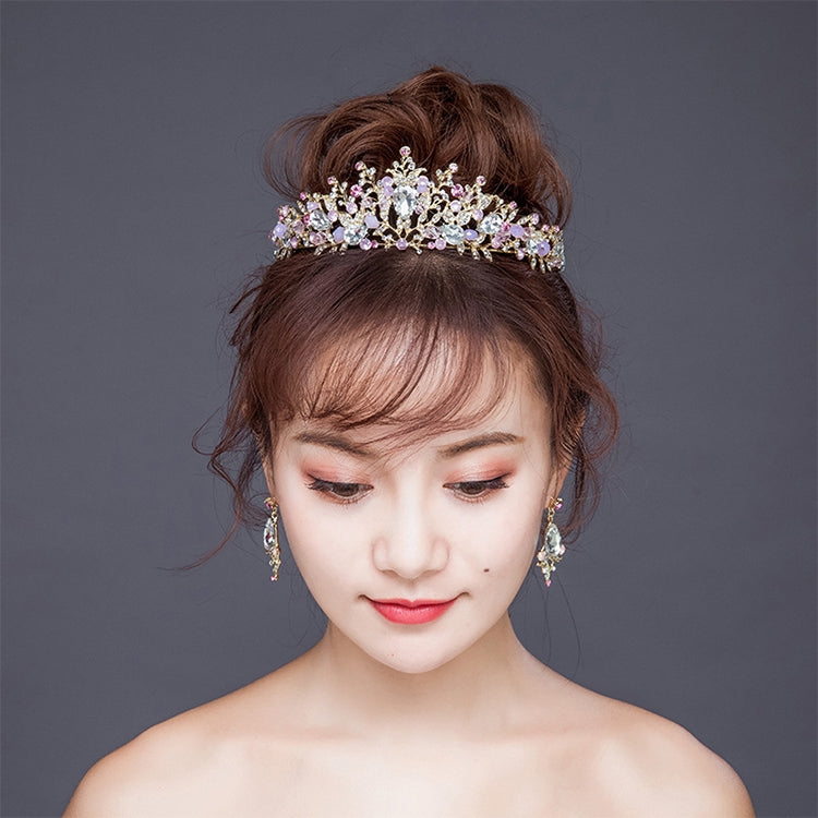 หรูหราสีชมพูทองเพิร์ลมงกุฎเจ้าสาว Handmade Tiara เจ้าสาวแถบคาดศีรษะคริสตัลงานแต่งงานมงกุฎ Queen Crown แต่งงานอุปกรณ์เสริมผม, Pearl Crown Pink, Pearl Crown Gold, Pearl Crown White