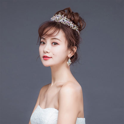 หรูหราสีชมพูทองเพิร์ลมงกุฎเจ้าสาว Handmade Tiara เจ้าสาวแถบคาดศีรษะคริสตัลงานแต่งงานมงกุฎ Queen Crown แต่งงานอุปกรณ์เสริมผม, Pearl Crown Pink, Pearl Crown Gold, Pearl Crown White