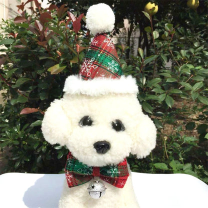 หมวกคริสต์มาสสำหรับสัตว์เลี้ยง 2 ชิ้นและชุดโบว์ผูกอุปกรณ์เสริมวันหยุด, Bow Tie Set