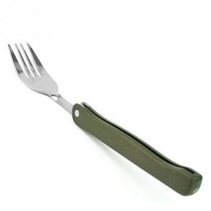 แบบพกพา Mini Tableware ชุดเครื่องมือกลางแจ้งชุดช้อนส้อมพับพร้อมช้อนส้อมมีดสำหรับ Camping Picnic สแตนเลส