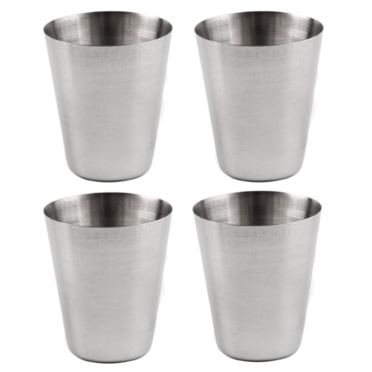4 in 1 Outdoor Mini ถ้วยสแตนเลสเดินป่าตั้งแคมป์ท่องเที่ยวแบบพกพาถ้วยน้ำดื่มชุดถ้วยหนัง, 30ML