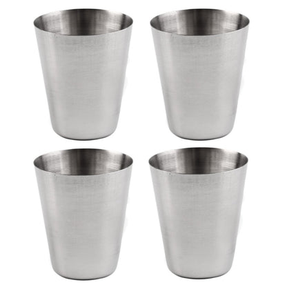 4 in 1 Outdoor Mini ถ้วยสแตนเลสเดินป่าตั้งแคมป์ท่องเที่ยวแบบพกพาถ้วยน้ำดื่มชุดถ้วยหนัง, 30ML