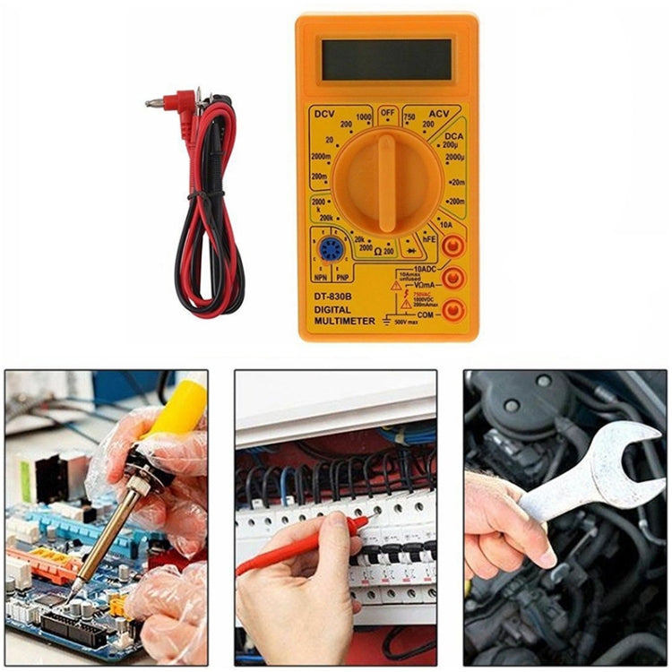 DT-830B มัลติมิเตอร์แบบดิจิตอลแบบใช้มือถือ Ammeter โวลต์มิเตอร์ดิจิตอลจอแสดงผล Universal Tester Meter