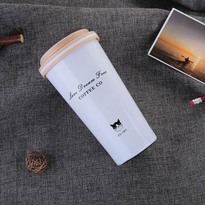 500ML สแตนเลสแบบพกพาของขวัญสร้างสรรค์ถ้วยกาแฟสำนักงานสูญญากาศ THERMOS MUG