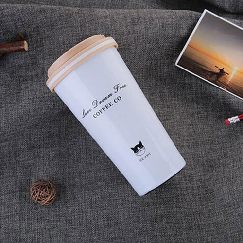 500ML สแตนเลสแบบพกพาของขวัญสร้างสรรค์ถ้วยกาแฟสำนักงานสูญญากาศ THERMOS MUG