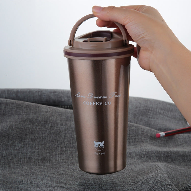 500ML สแตนเลสแบบพกพาของขวัญสร้างสรรค์ถ้วยกาแฟสำนักงานสูญญากาศ THERMOS MUG