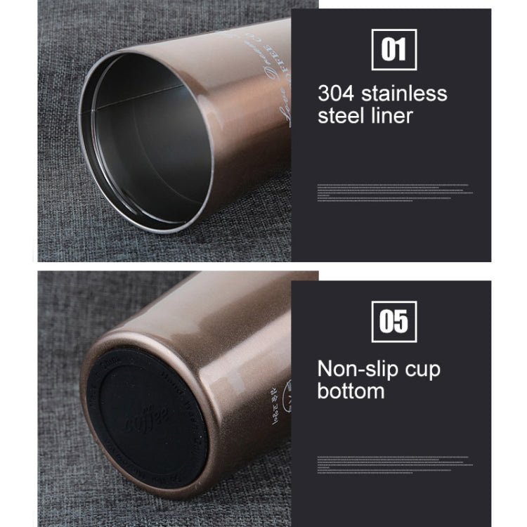 500ML สแตนเลสแบบพกพาของขวัญสร้างสรรค์ถ้วยกาแฟสำนักงานสูญญากาศ THERMOS MUG