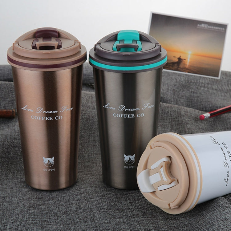 500ML สแตนเลสแบบพกพาของขวัญสร้างสรรค์ถ้วยกาแฟสำนักงานสูญญากาศ THERMOS MUG