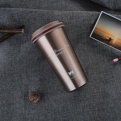 500ML สแตนเลสแบบพกพาของขวัญสร้างสรรค์ถ้วยกาแฟสำนักงานสูญญากาศ THERMOS MUG