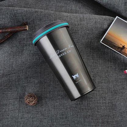 500ML สแตนเลสแบบพกพาของขวัญสร้างสรรค์ถ้วยกาแฟสำนักงานสูญญากาศ THERMOS MUG