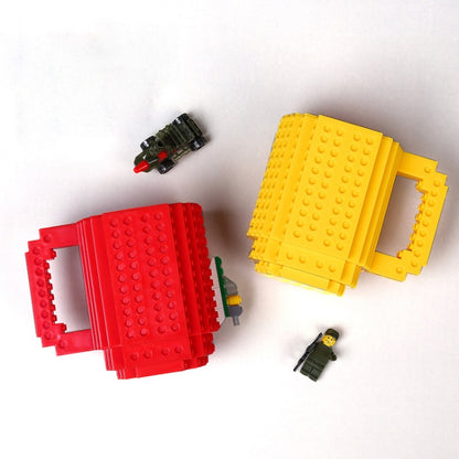การออกแบบบล็อกตัวต่อแก้วกาแฟสร้างสรรค์ถ้วยกาแฟ Build-on Brick ที่วางน้ำดื่ม, 301-400ml