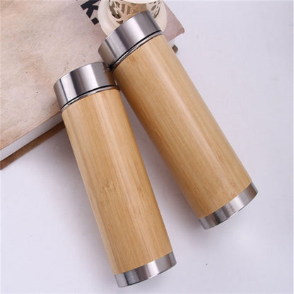 กระติกน้ำร้อนไม้ไผ่สร้างสรรค์ กระติกน้ำสแตนเลส, 450ml  Stainless Steel