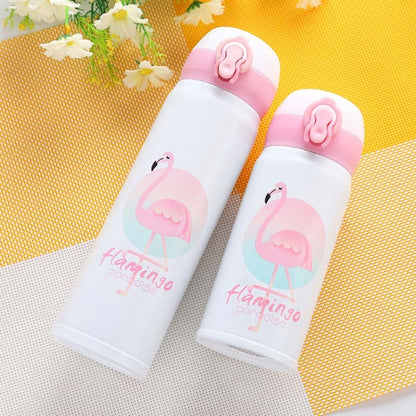 รูปแบบนกฟลามิงโกกำยำกระติกแก้วเดินทางสแตนเลสกระติกน้ำร้อนถ้วย, 350ml