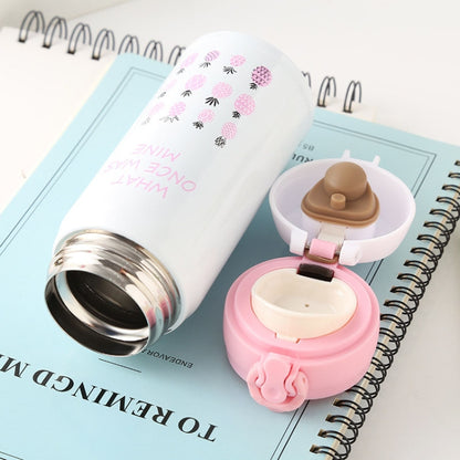 รูปแบบนกฟลามิงโกกำยำกระติกแก้วเดินทางสแตนเลสกระติกน้ำร้อนถ้วย, 350ml