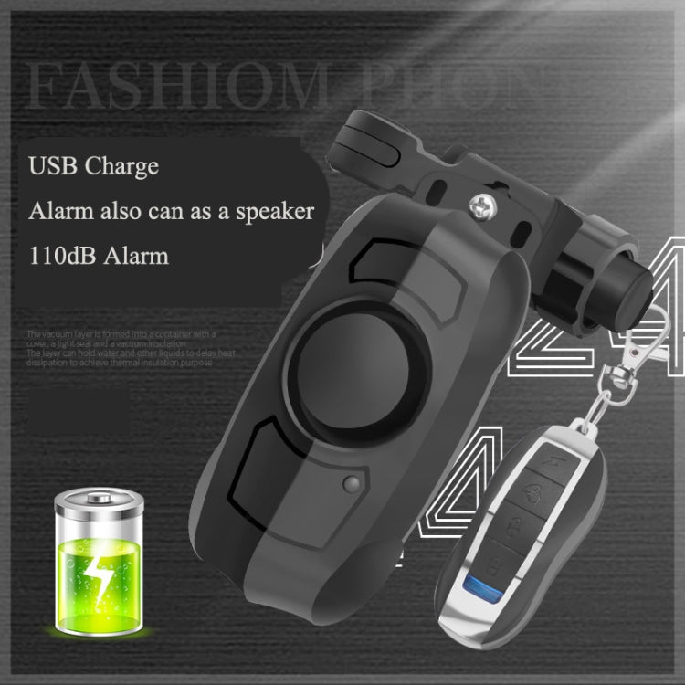 ล็อคจักรยานป้องกันการโจรกรรมป้องกันการสูญหายการชาร์จ USB รีโมทคอนโทรลไร้สายเซ็นเซอร์ตรวจจับสัญญาณเตือนการสั่นสะเทือน