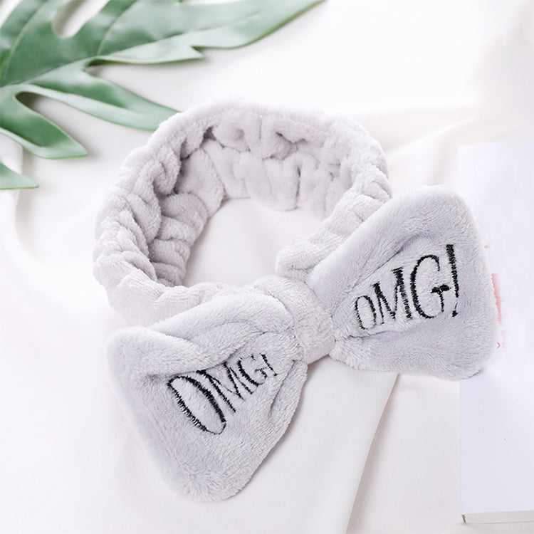 ผู้หญิงใหม่ตัวอักษร \\\ "OMG \\\" Coral ขนแกะโบว์ Headbands น่ารักผู้ถือผม Headwear อุปกรณ์เสริมผม