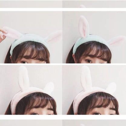 น่ารักยืดหยุ่นแมวหูHeadbandsผู้หญิงแต่งหน้าล้างหน้าHeadbandทรงผมFacial Mask Headwrap Hairbandอุปกรณ์เสริมผม