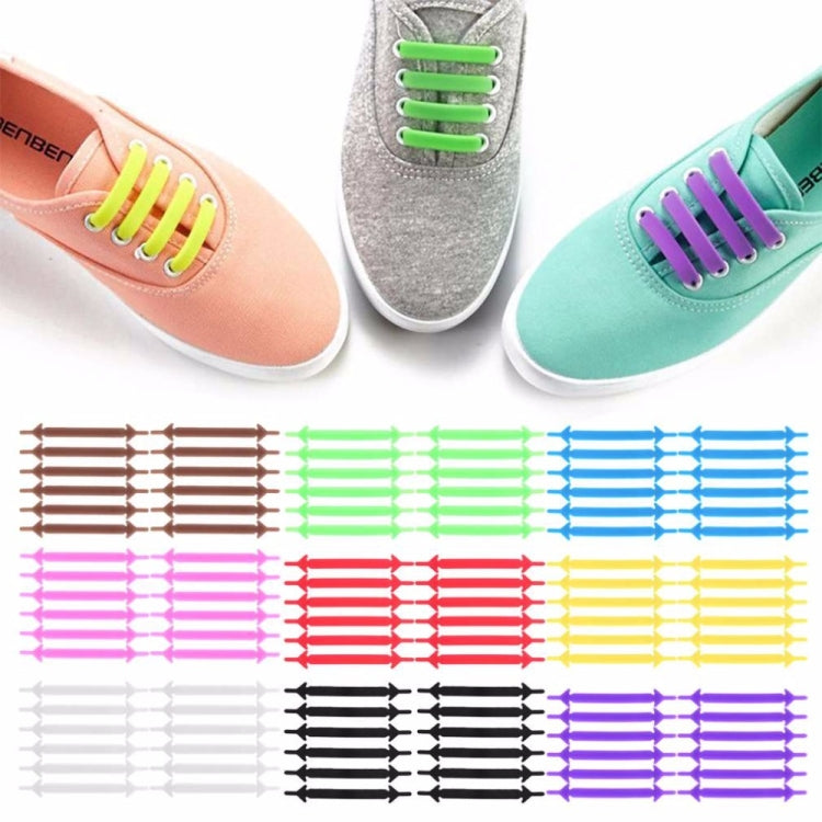 12 ชิ้น/เซ็ต Creative Unisex ผู้หญิงผู้ชายกีฬาวิ่งไม่มี Tie Shoelaces ซิลิโคนยืดหยุ่นรองเท้าลูกไม้สำหรับรองเท้าผ้าใบทั้งหมด