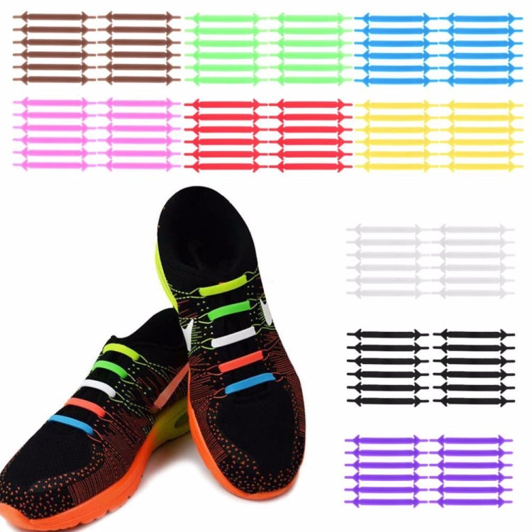 12 ชิ้น/เซ็ต Creative Unisex ผู้หญิงผู้ชายกีฬาวิ่งไม่มี Tie Shoelaces ซิลิโคนยืดหยุ่นรองเท้าลูกไม้สำหรับรองเท้าผ้าใบทั้งหมด