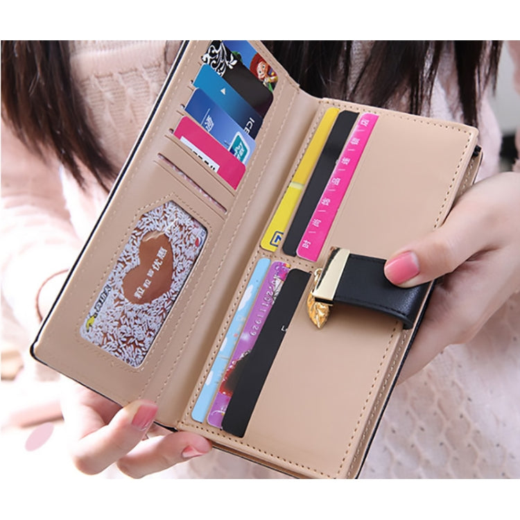Long Gold Hollow Leaves กระเป๋าสตางค์ใส่เหรียญสำหรับผู้หญิง