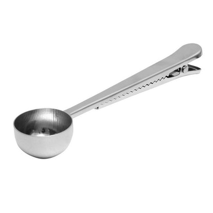 5PCS มัลติฟังก์ชั่ครัวตักกาแฟพร้อมคลิปสแตนเลสสตีลชากาแฟวัดถ้วยกาแฟ Scoop, Coffee Scoop(Silver), Coffee Scoop(Gold), Coffee Scoop(Black), Coffee Scoop(Rose Gold)