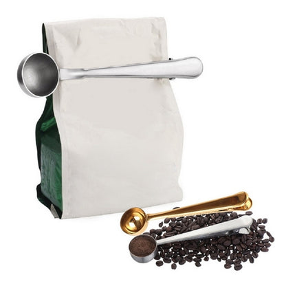5PCS มัลติฟังก์ชั่ครัวตักกาแฟพร้อมคลิปสแตนเลสสตีลชากาแฟวัดถ้วยกาแฟ Scoop, Coffee Scoop(Silver), Coffee Scoop(Gold), Coffee Scoop(Black), Coffee Scoop(Rose Gold)