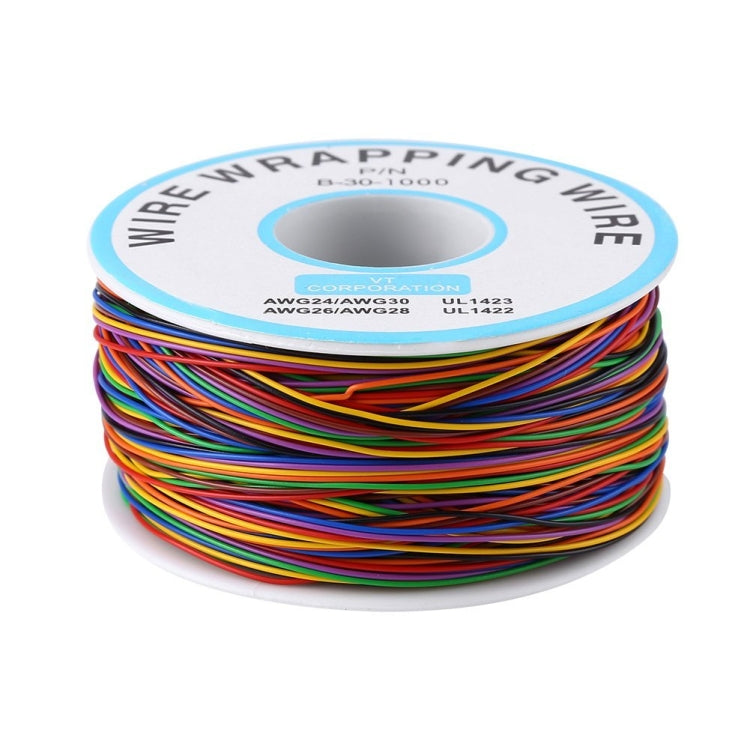 8 สี 30AWG ลวดทองแดงกระป๋องฉนวน PVC แข็งลวดห่อ, 8 Colors 30AWG