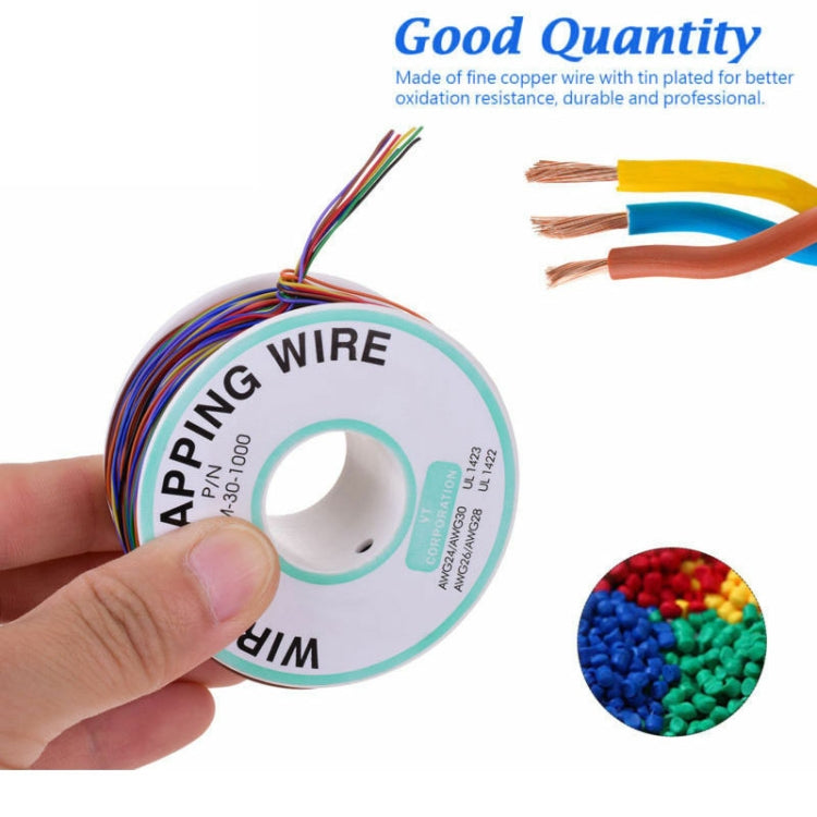 8 สี 30AWG ลวดทองแดงกระป๋องฉนวน PVC แข็งลวดห่อ, 8 Colors 30AWG