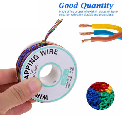 8 สี 30AWG ลวดทองแดงกระป๋องฉนวน PVC แข็งลวดห่อ, 8 Colors 30AWG
