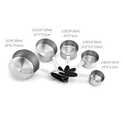 ชุดช้อนตวงสแตนเลสช้อนกาแฟเบเกอรี่อุปกรณ์ครัว, Measuring Cup 5 in 1, Measuring Spoon 5 in 1, 5 in 1 Measuring Cup(Color), 5 in 1 Measuring Spoon(Color)