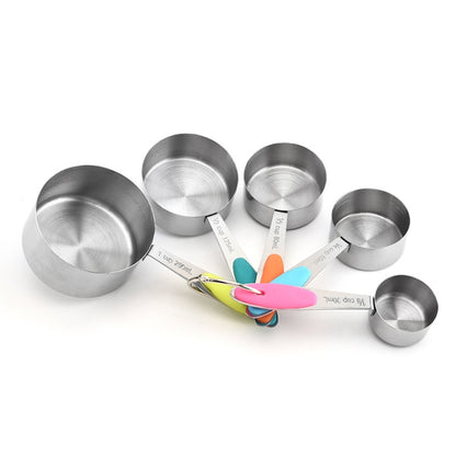 ชุดช้อนตวงสแตนเลสช้อนกาแฟเบเกอรี่อุปกรณ์ครัว, Measuring Cup 5 in 1, Measuring Spoon 5 in 1, 5 in 1 Measuring Cup(Color), 5 in 1 Measuring Spoon(Color)
