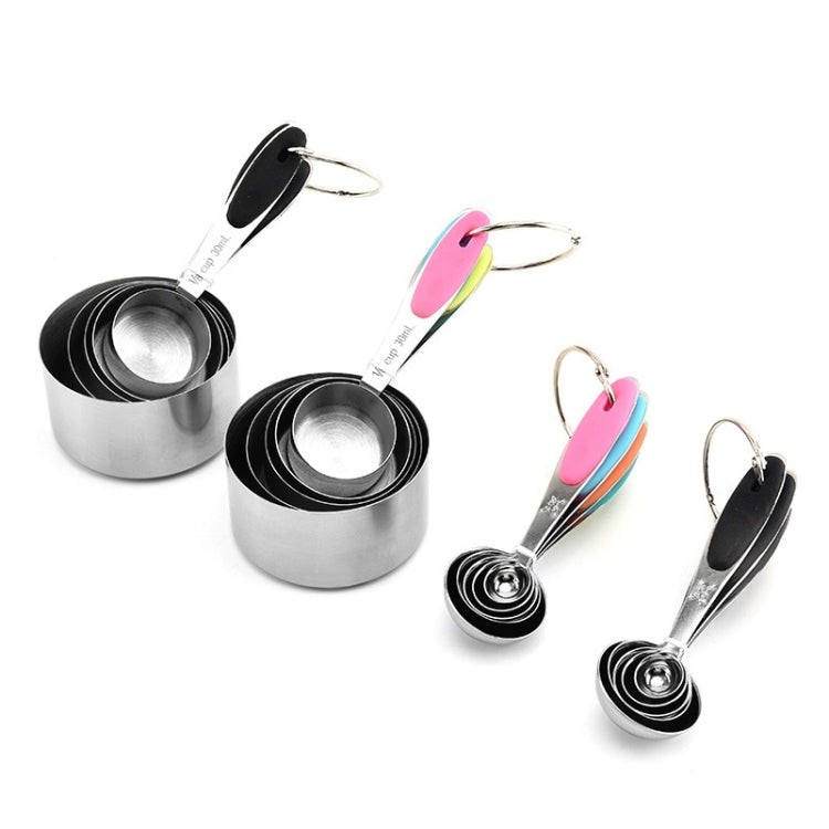 ชุดช้อนตวงสแตนเลสช้อนกาแฟเบเกอรี่อุปกรณ์ครัว, Measuring Cup 5 in 1, Measuring Spoon 5 in 1, 5 in 1 Measuring Cup(Color), 5 in 1 Measuring Spoon(Color)