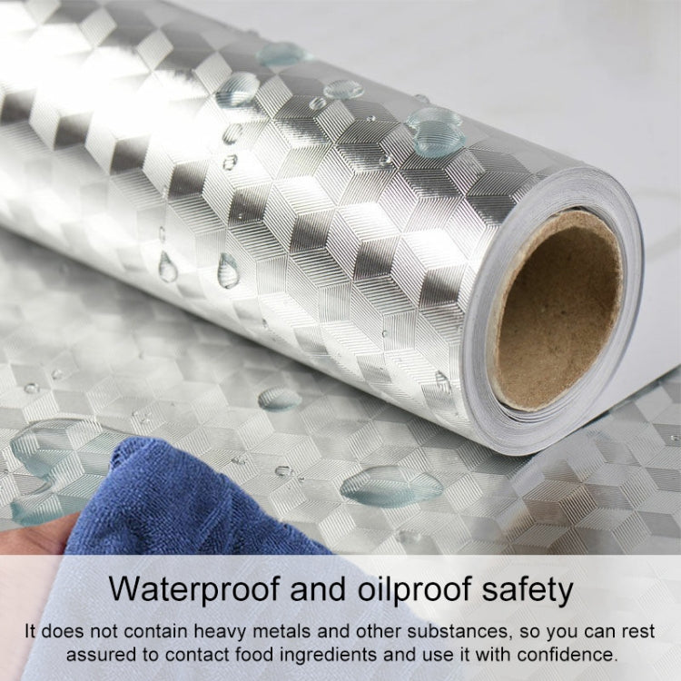 เตาผนังห้องครัวอลูมิเนียมฟอยล์สติกเกอร์ป้องกันน้ำมัน Anti-fouling อุณหภูมิสูง Self-กาว Croppable วอลล์เปเปอร์สติ๊กเกอร์ติดผนัง, 40cmx5m, 40cmx5m Croppable Wallpaper, 60cmx5m, 60cmx5m Croppable Wallpaper
