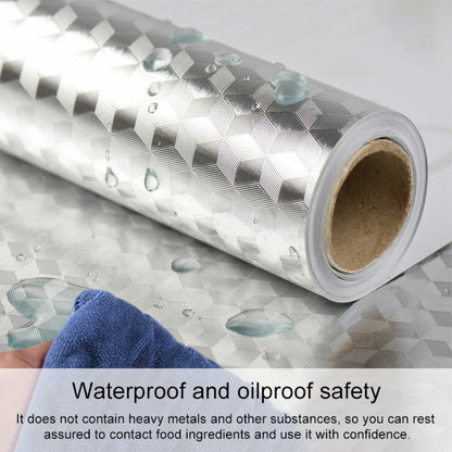 เตาผนังห้องครัวอลูมิเนียมฟอยล์สติกเกอร์ป้องกันน้ำมัน Anti-fouling อุณหภูมิสูง Self-กาว Croppable วอลล์เปเปอร์สติ๊กเกอร์ติดผนัง, 40cmx5m, 40cmx5m Croppable Wallpaper, 60cmx5m, 60cmx5m Croppable Wallpaper