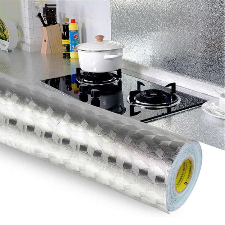 เตาผนังห้องครัวอลูมิเนียมฟอยล์สติกเกอร์ป้องกันน้ำมัน Anti-fouling อุณหภูมิสูง Self-กาว Croppable วอลล์เปเปอร์สติ๊กเกอร์ติดผนัง, 40cmx5m, 40cmx5m Croppable Wallpaper, 60cmx5m, 60cmx5m Croppable Wallpaper