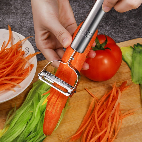 เครื่องปอกผักสแตนเลสมัลติฟังก์ชั่นเครื่องขูดไสคู่, 2 PCS Double Planing Grater