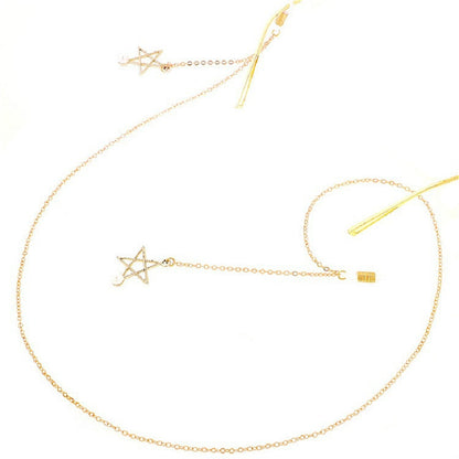 จี้แว่นตาโลหะกันลื่น 2 ชิ้นพร้อมห่วงโซ่แว่นตาจี้มุก, Pendant Glasses Chain