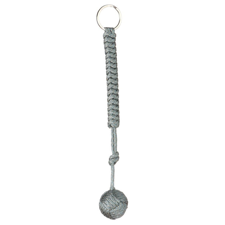 การป้องกันความปลอดภัยกลางแจ้งสีดำกำปั้นลิงลูกปืนเหล็กป้องกันตัวเอง Lanyard Survival Key CHAIN